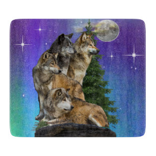 Planche À Découper Loup et Lune