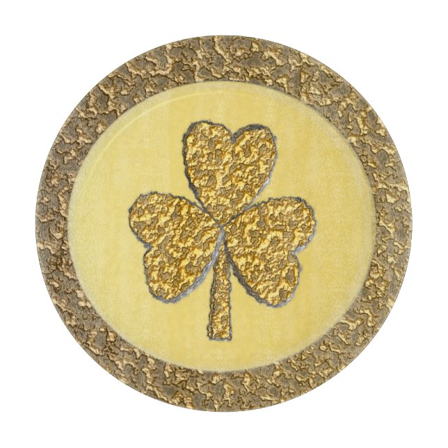 Planche À Découper Lucky Irish Shamrock Gold Coin (Devant)
