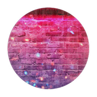 Planche À Découper Lumière néon : mur de brique vide.