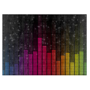 Planche À Découper Lumières de disco de l'égaliseur de volume de musi