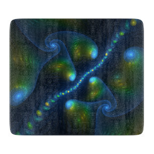 Planche À Découper Lumières de l'Imaginaire Abstrait Bleu Vert Jaune