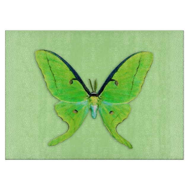 Planche À Découper Luna moth sur un arrière - plan vert pâle (Devant)