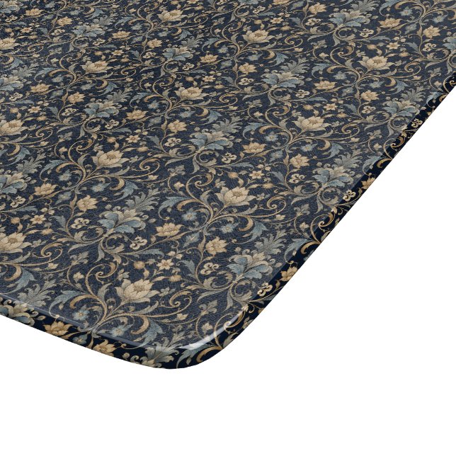 Planche À Découper Luxe Élégant Floral Filigrane (Coin)
