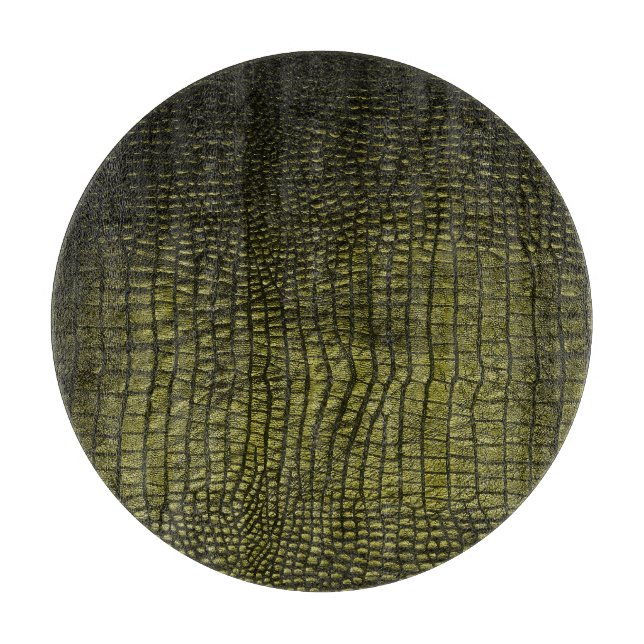 Planche À Découper Luxueuse texture de peau de crocodile foncé. (Devant)