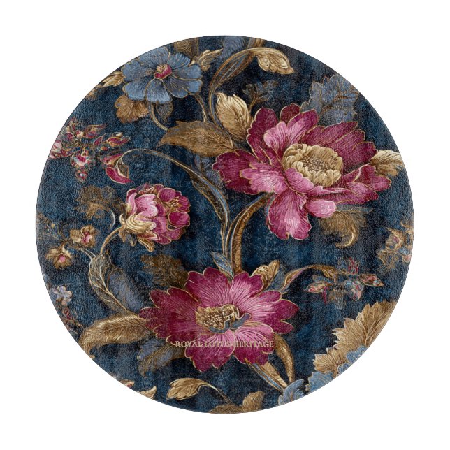 Planche À Découper Luxury Floral Vintage Royal (Devant)