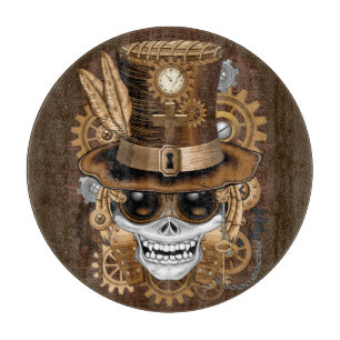 Planche À Découper Machine rétro Voodoo à vapeur crâne