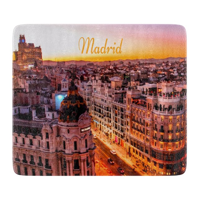 Planche À Découper Madrid Espagne Capitol City Skyline (Devant)