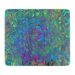 Planche À Découper Magenta, Bleu et Mousse verte Retro Swirl