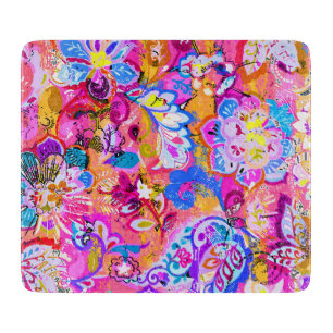 Planche À Découper Magie colorée abstraite florale