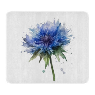Planche À Découper Magie de Blue Meadow : Art aquarelle du bleuet