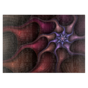 Planche À Découper Magique brillant Abstrait rayé coloré Fractal
