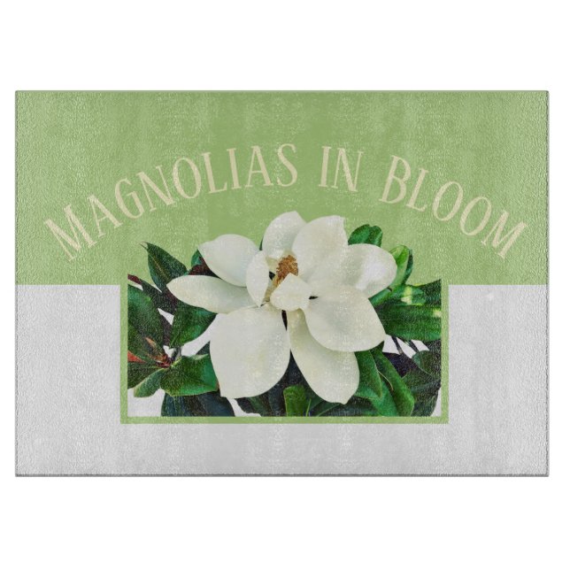 Planche À Découper Magnolia Bloom | Green Cutting Board (Devant)