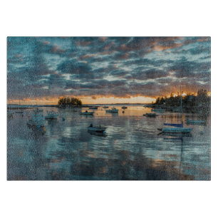 Planche À Découper Maine, Newagen, port au coucher du soleil 1