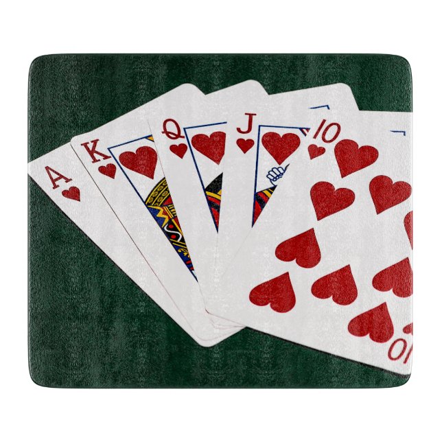 Planche À Découper Mains de poker - Brosse royale - Coeur (Devant)