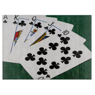 Planche À Découper Mains de poker - Brosse royale - Costume de clubs