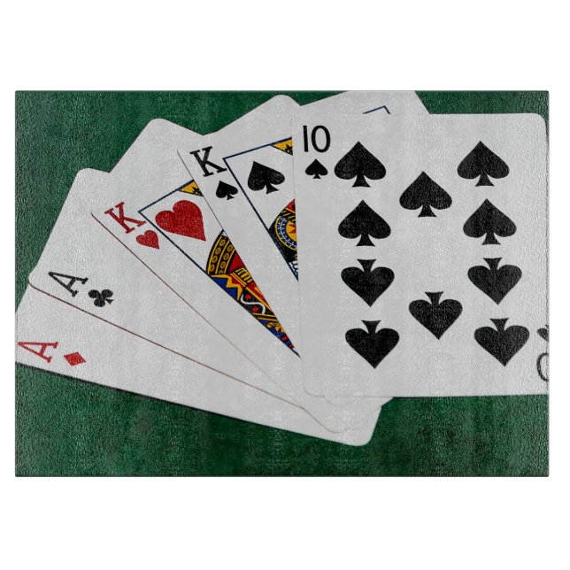 Planche À Découper Mains de poker - Deux paires - As, King (Devant)