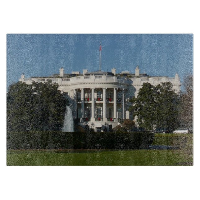 Planche À Découper Maison Blanche de Noël pour les vacances Washingto (Devant)