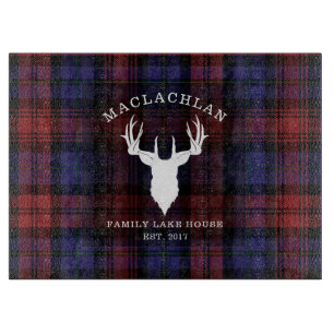 Planche À Découper Maison de lac plaid tartan clan MacLachlan Famille