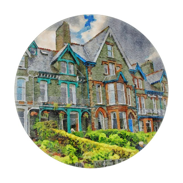 Planche À Découper Maison victorienne à Keswick peinte en aquarelle (Devant)