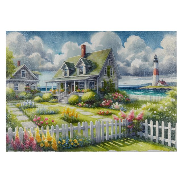 Planche À Découper Maisonnette avec vue sur le phare (Devant)