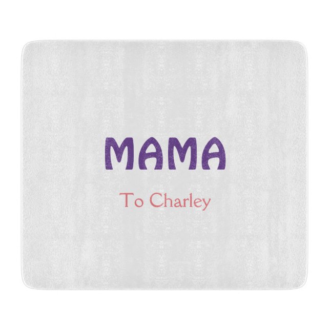 Planche À Découper Mama mères heureuses rétro violet ajouter du texte (Devant)