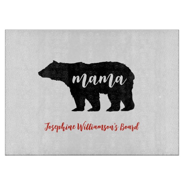 Planche À Découper Maman Ours personnaliser avec Nom (Devant)