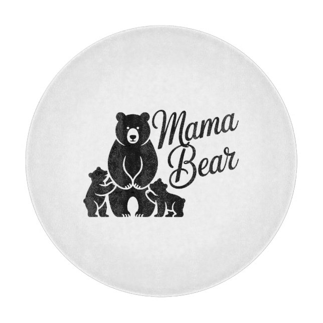 Planche À Découper Maman Ourse avec Oursons Famille d'Ours Mignonne (Devant)