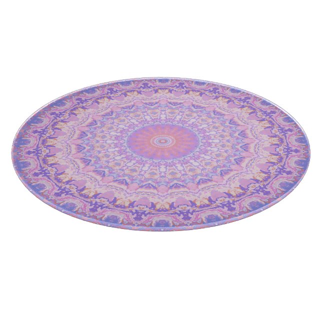 Planche À Découper Mandala bohème complexe aux couleurs psychédélique (Coin)