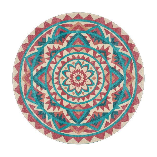 Planche À Découper Mandala Moderne du Sud-Ouest (Devant)