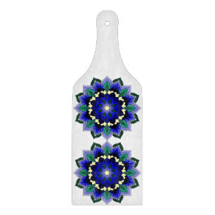 Planche À Découper Mandala Motif 02 en bleu foncé