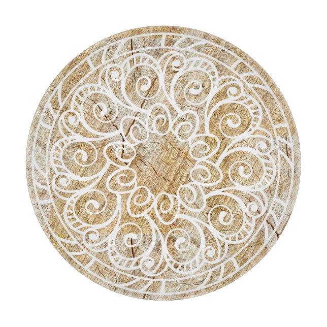 Planche À Découper Mandala sur bois (Devant)