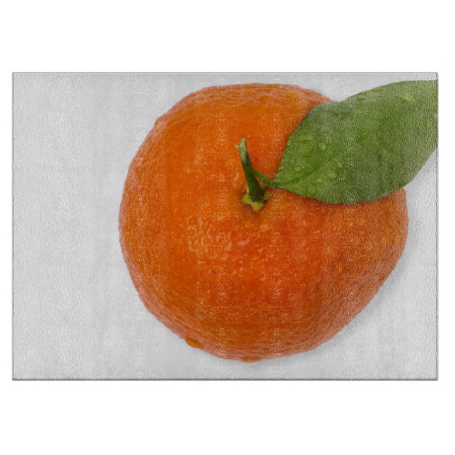 Planche À Découper Mandarin with green leaf (Devant)