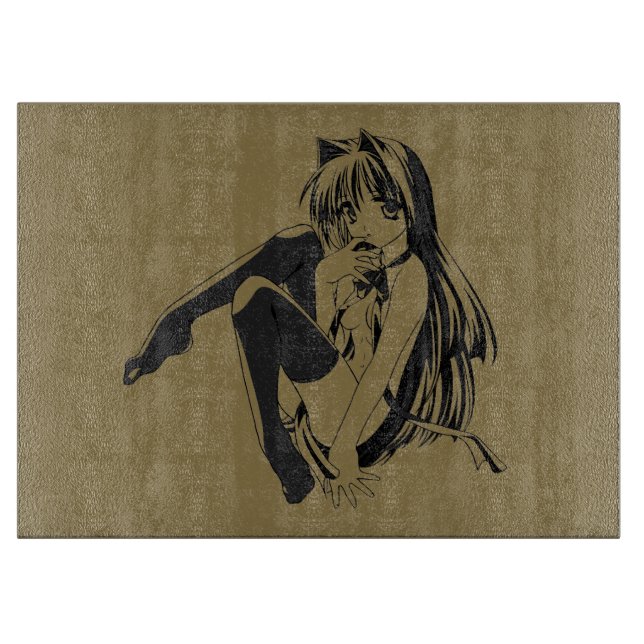 Planche À Découper Manga, Chat fille Neko Furry Kawaii Loli (Devant)