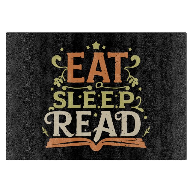 Planche À Découper Manger Dormir Lire, Lecture Amusante (Devant)