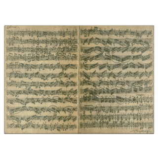 Planche À Découper Manuscrit de musique de Bach Chaconne pour le