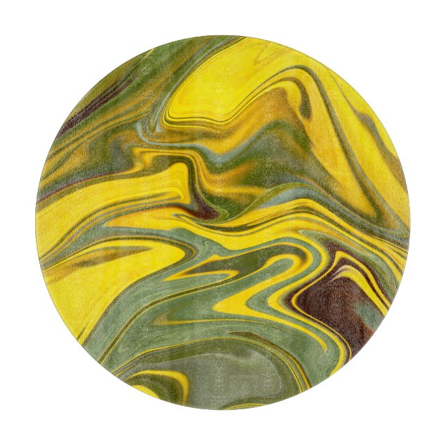Planche À Découper Marble Waves Yellow Digital Paper-55448 (Devant)