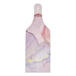 PLANCHE À DÉCOUPER MARBRE ABSTRAIT ROSE PURPLE GOLD CUTTING BOARD