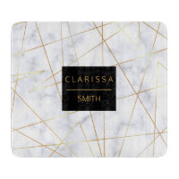 marbre blanc élégant faux or géométrique