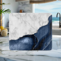 Marbre blanc Marine Blue Agate Parties scintillant
