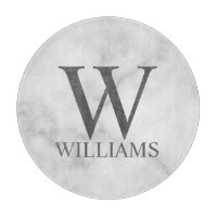 Marbre blanc Monogramme personnalisé et nom