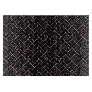 PLANCHE À DÉCOUPER MARBRE BRICK2 NOIR ET MARBRE ROUGE ET BLANC