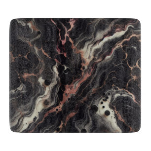 Planche À Découper Marbre Noir Accents Dorés Cuisine Moderne Élégante