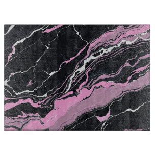 Planche À Découper Marbre noir et rose