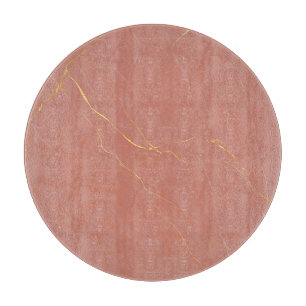 Planche À Découper Marbre rose poudré motif doré