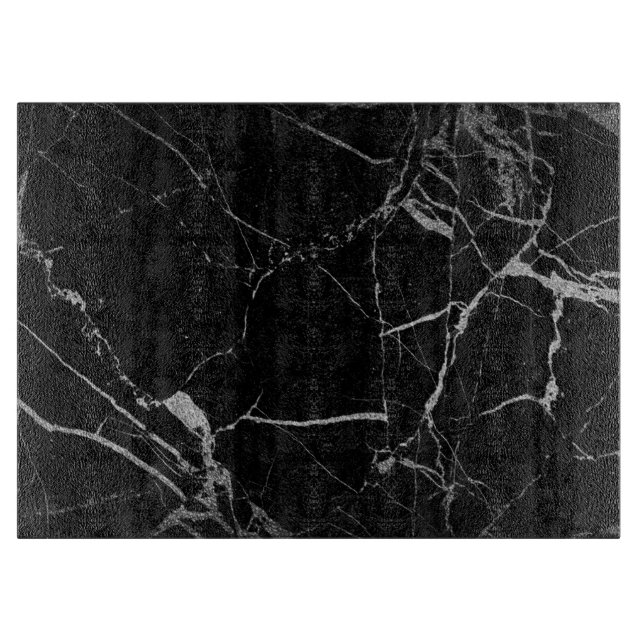 Planche À Découper Marbre veiné noir et argent (Devant)
