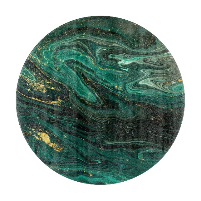 Planche À Découper Marbre vert : Abstrait Agate Ripple. (Devant)
