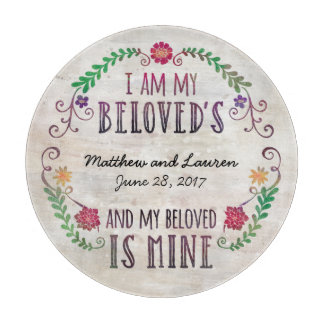Planche À Découper Mariage Date Aquarelle, Je Suis Mon Bien-Aimé