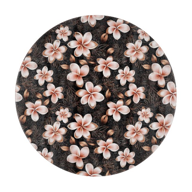 Planche À Découper Mariage Fleurs Rose Gold Rose Foncé (Devant)