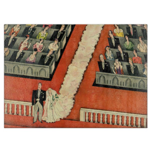 Planche À Découper Mariage Vintage, Jeune Marié et Jeune Mariée Art D