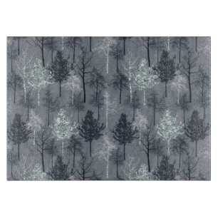 Planche À Découper Marine Bleu Blanc et Faux Parties scintillant Arbr